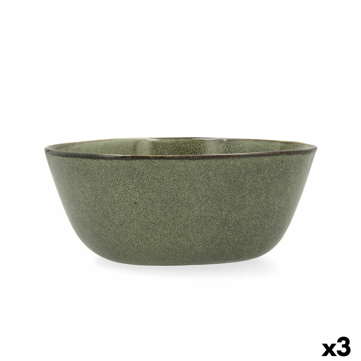 Salladsskål Bidasoa Ikonic Keramik Grön (20 x 19,5 x 8,5 cm) (Pack 3x) - 7