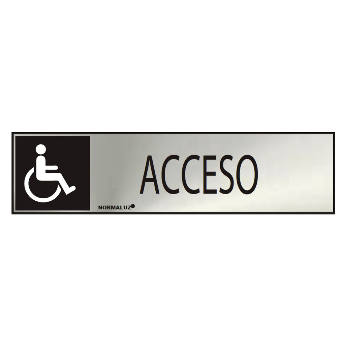 Skylt Normaluz Acceso Rostfritt stål (5 x 20 cm)