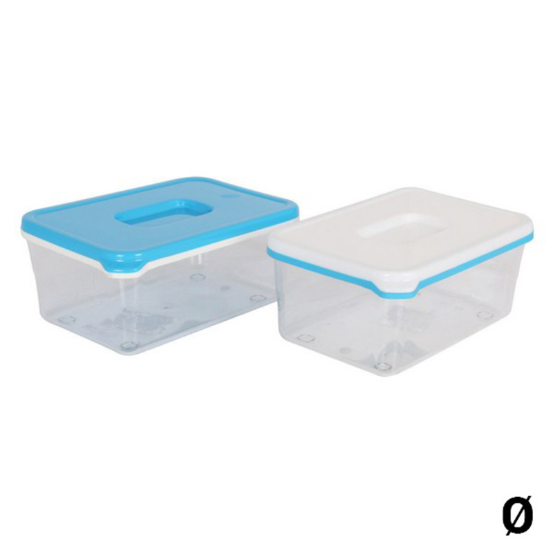 Rektangulär matlåda med lock White & Blue Hög, Kapacitet: 3,5 L - 12