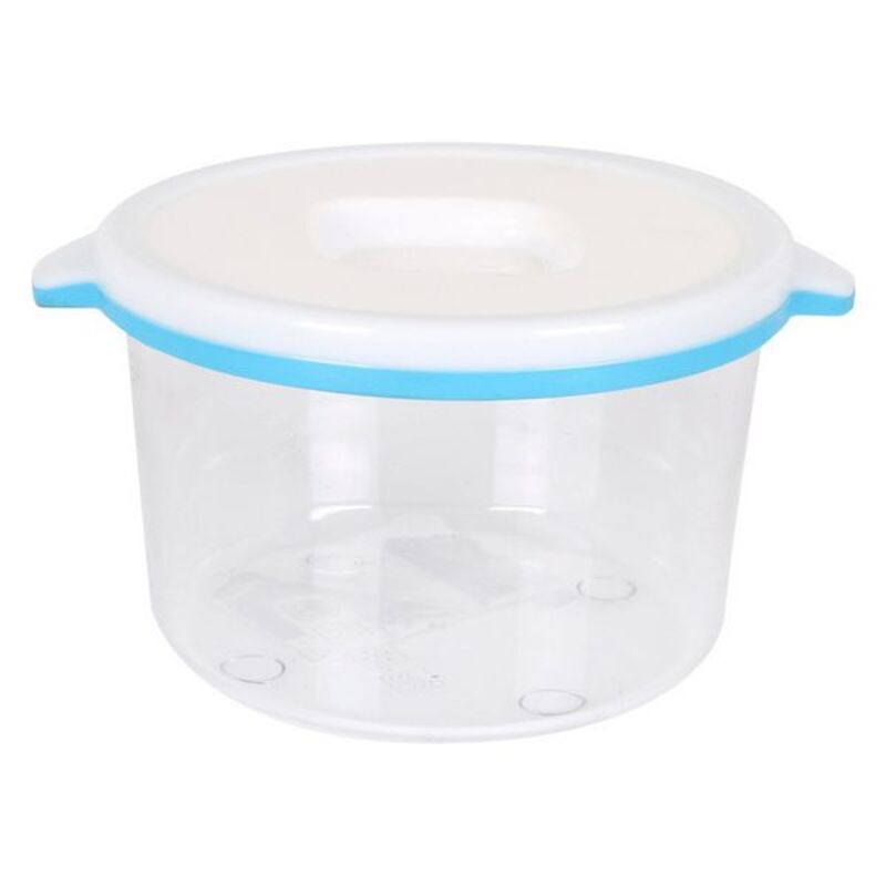 Rund matlåda med lock White & blue 250 ml - 2