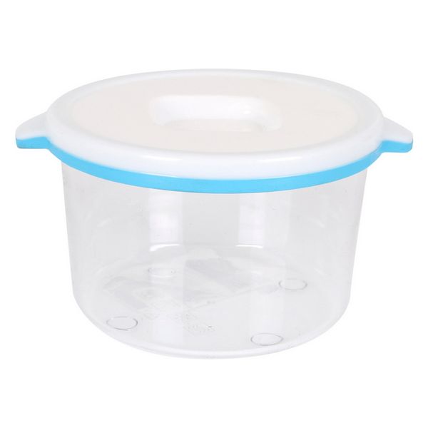 Rund matlåda med lock White & blue 250 ml