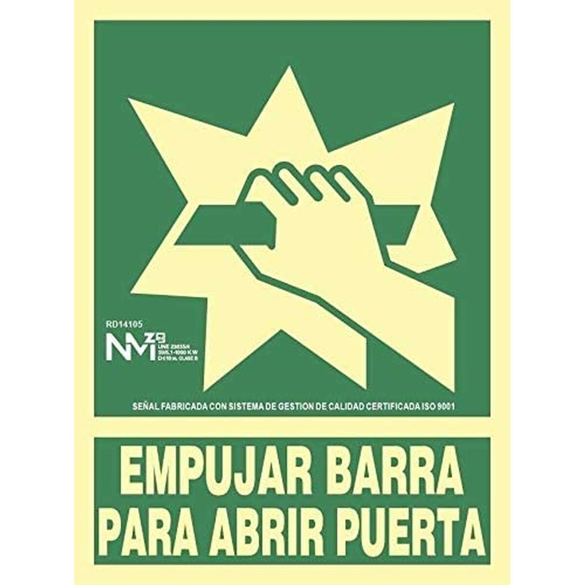 Skylt Normaluz Empujar barra para abrir puerta PVC (22,4 x 30 cm)
