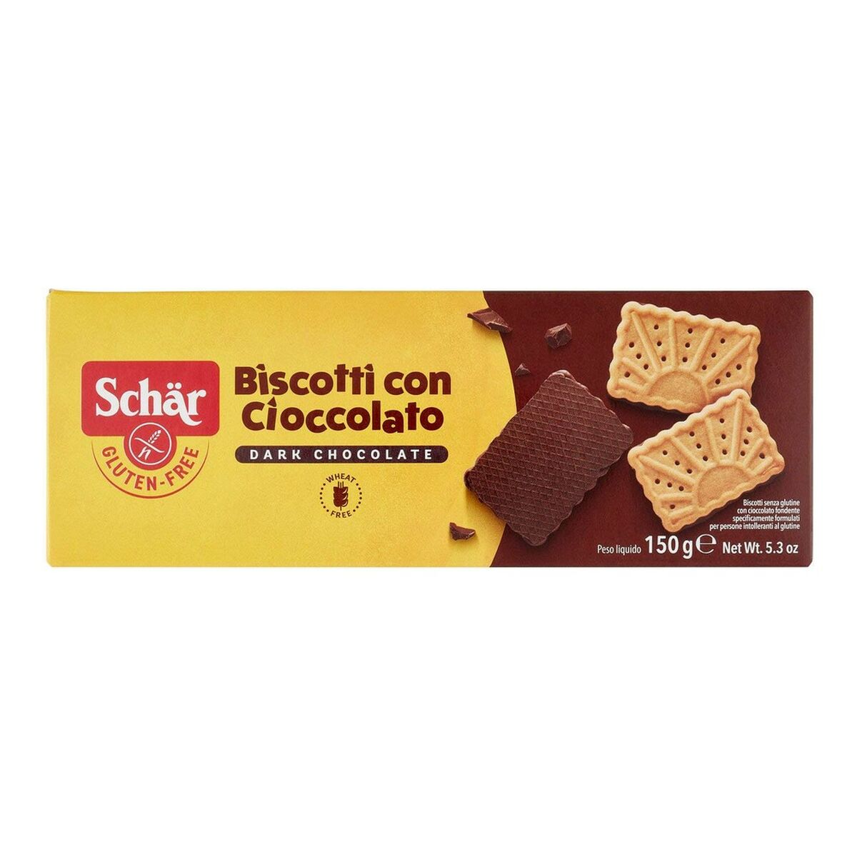 Chocolate Biscuits Schar Biscotti Chocolate Negro (150 g) - 2