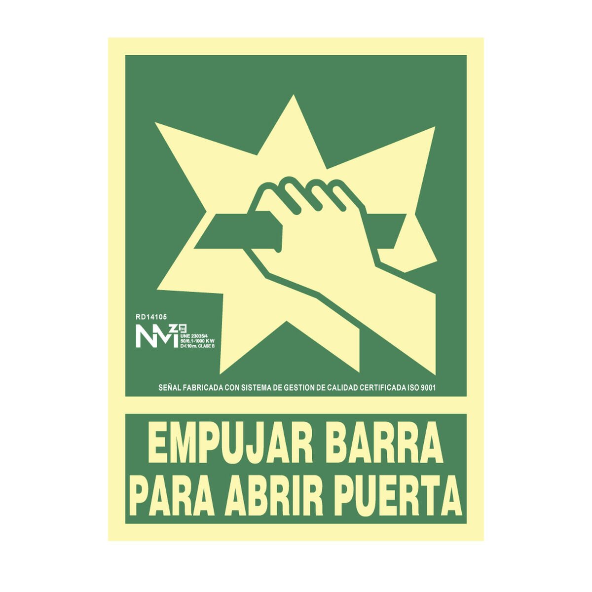 Skylt Normaluz Empujar barra para abrir puerta PVC (22,4 x 30 cm)