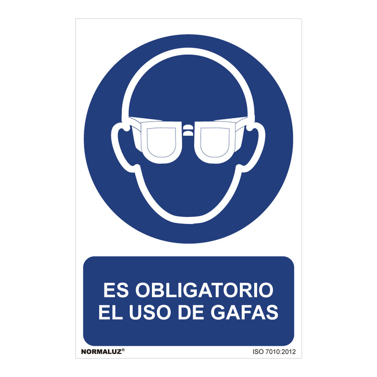 Skylt Normaluz Es obligatorio el uso de gafas PVC