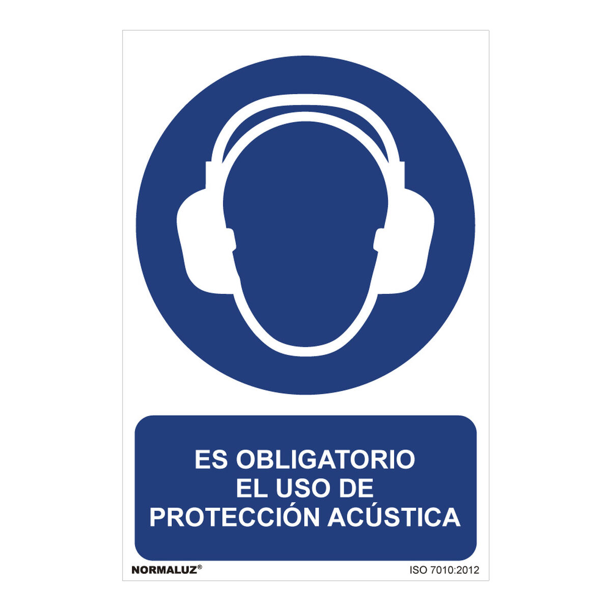 Skylt Normaluz Paso obligatorio el uso de protección acústica PVC (30 x 40 cm)