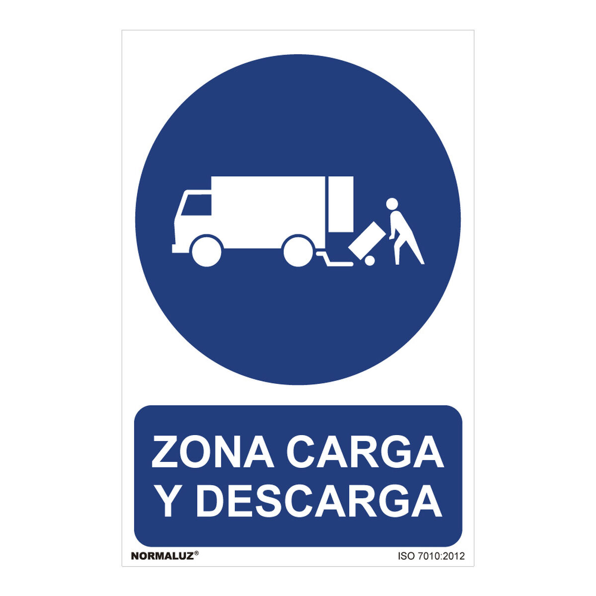 Skylt Normaluz Zona carga y descarga PVC (30 x 40 cm)