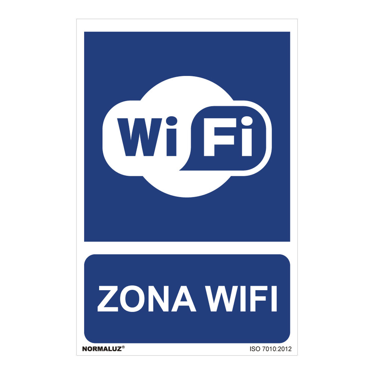 Skylt Normaluz Zona wifi PVC (30 x 40 cm)