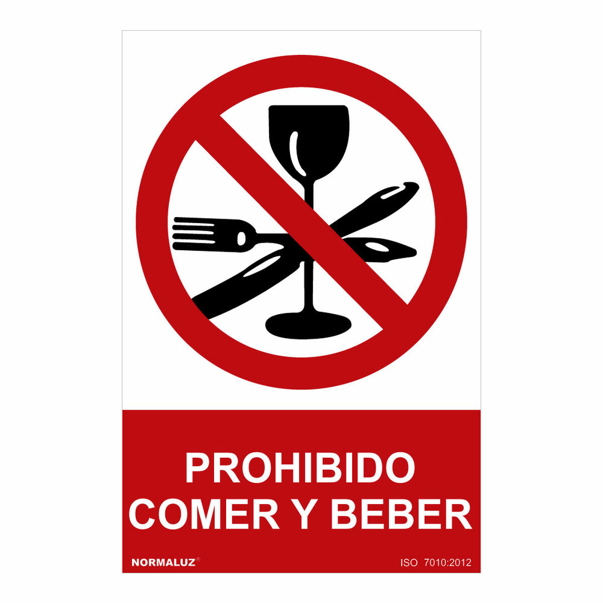 Skylt Normaluz Prohibido comer y beber PVC (30 x 40 cm)