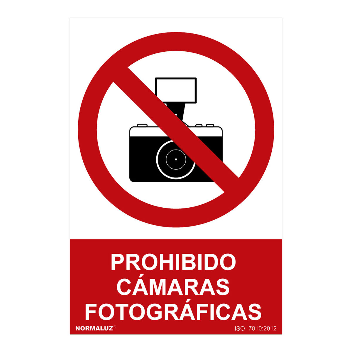 Skylt Normaluz Prohibido cámaras fotográficas PVC (30 x 40 cm)