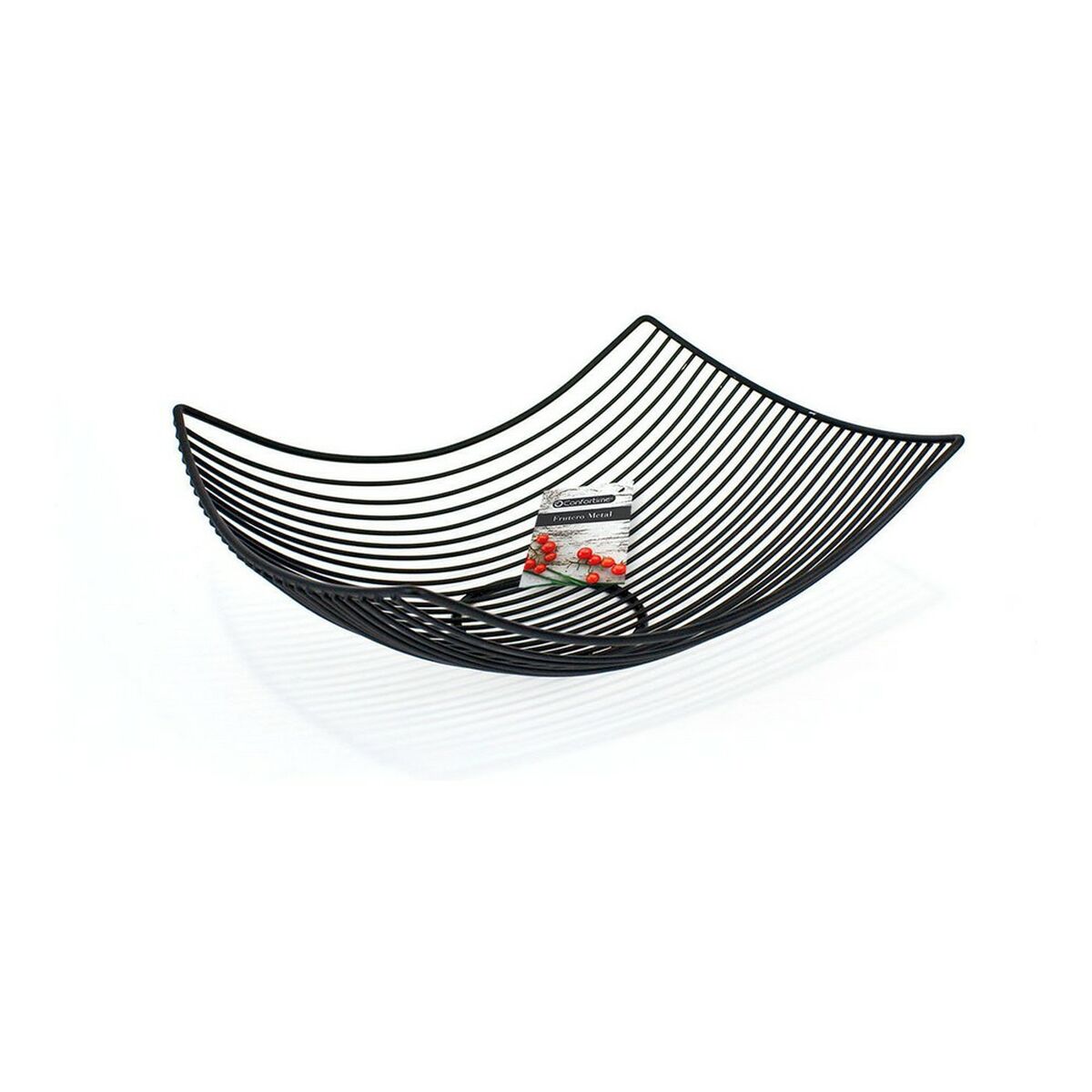 Fruktskål Confortime Svart Metall 31 x 23 x 10 cm