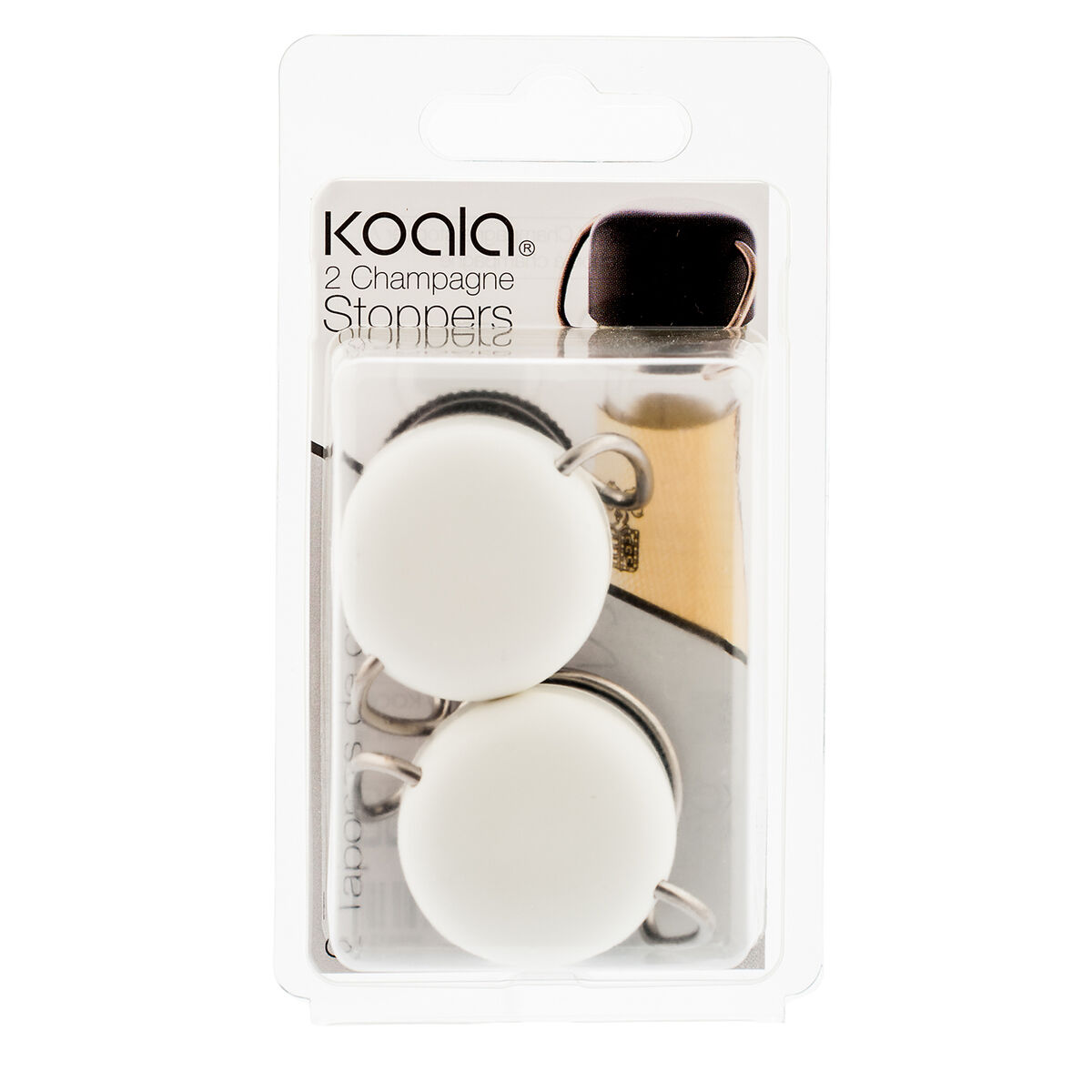 Uppsättning av champagneproppar Koala Bodega 5 x 3,5 cm 2 antal Metall Vit