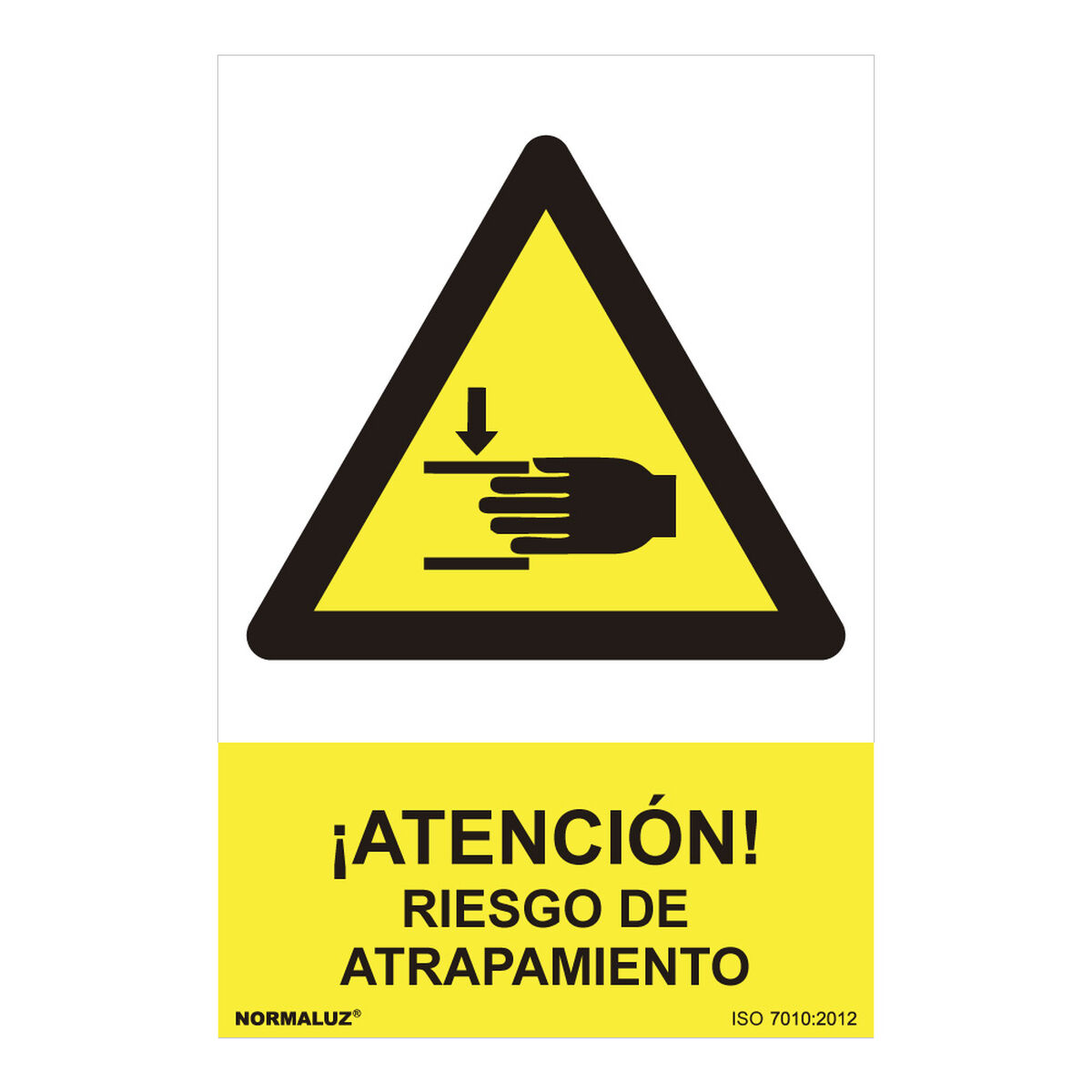 Skylt Normaluz Atención riesgo de atrapamiento PVC