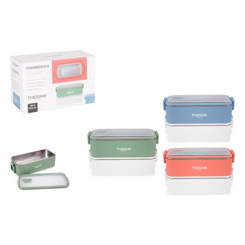 Lunchlåda ThermoSport Rektangulär Termisk (1100 ml) (2 x 550 ml) - 2