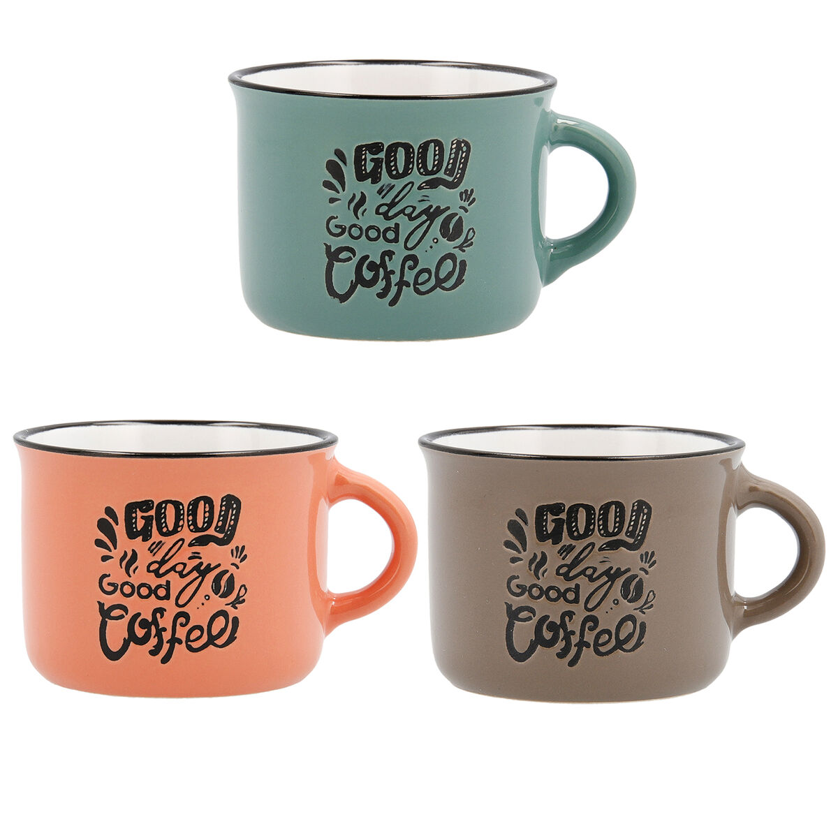Koppset Quid Frappe Deco Keramik 80 ml Multicolour