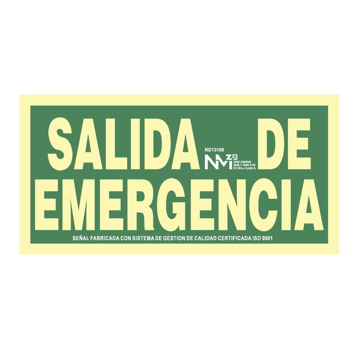 Skylt Normaluz Salida de emergencia PVC