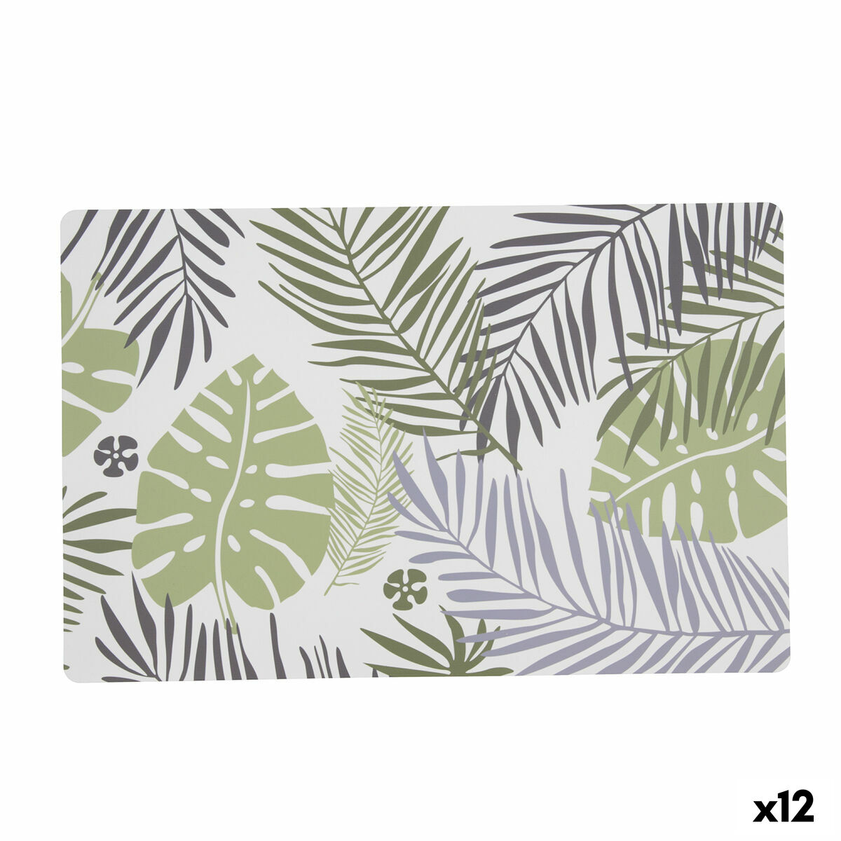 Bordsunderlägg Quid Habitat Blad Plast Multicolour 43 x 28 cm (Pack 12x) - 2