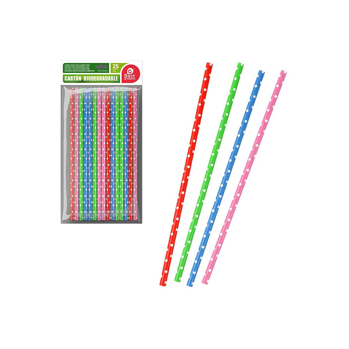 Strån Best Products Green 25 Delar Papp (19,5 cm)