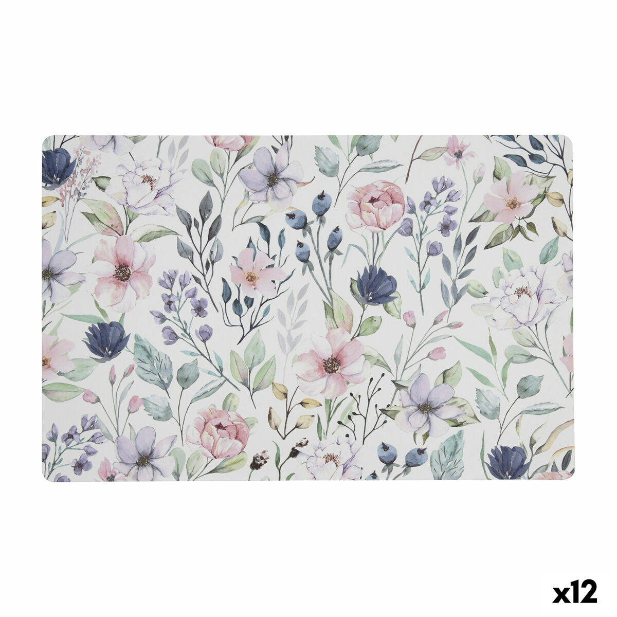 Bordsunderlägg Quid Habitat Virágok Plast Multicolour 43 x 28 cm (Pack 12x) - 2