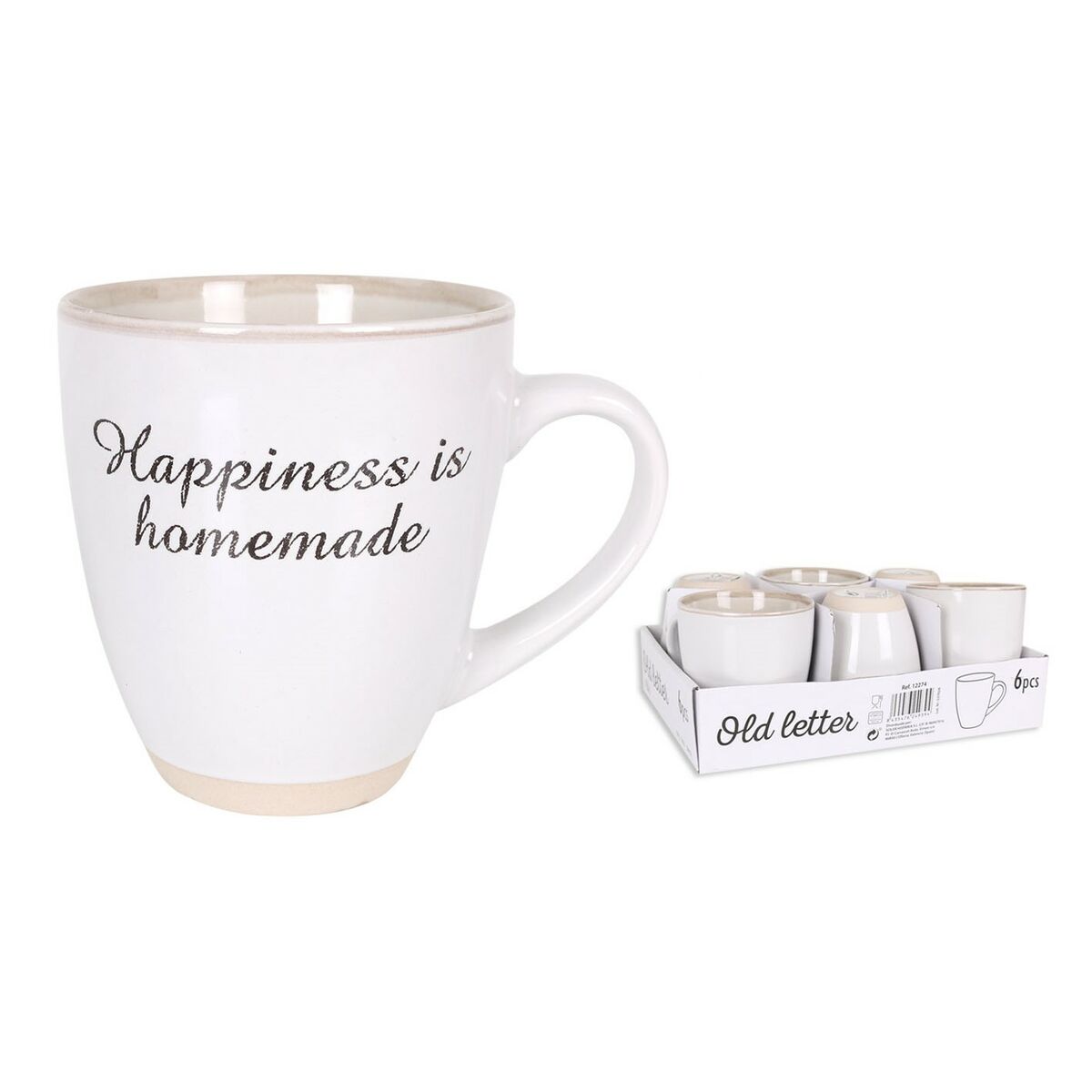 Mugg Old Letter Keramik, Kapacitet: 550 ml - 5