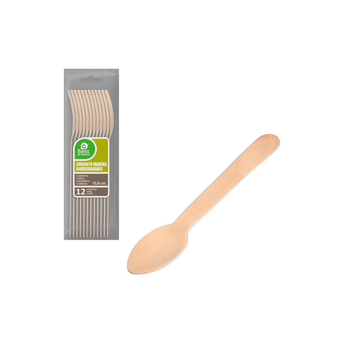 Kaffeskedar Best Products Green 13,8 cm Trä (12 Delar)
