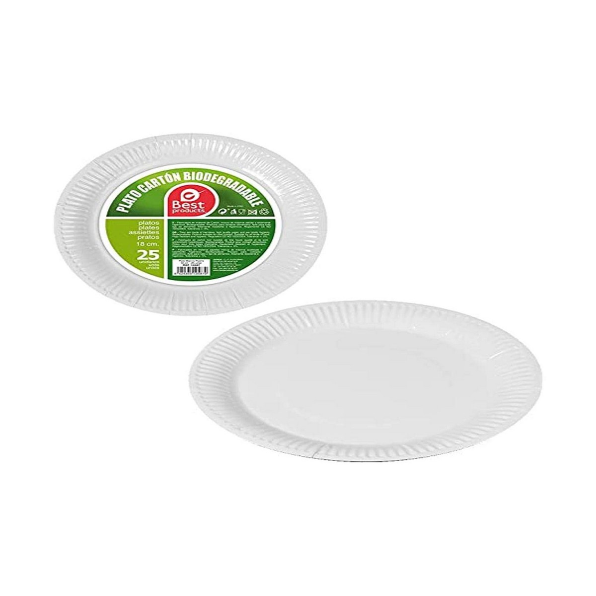 Tallriksset Best Products Green Ø 18 cm Papp