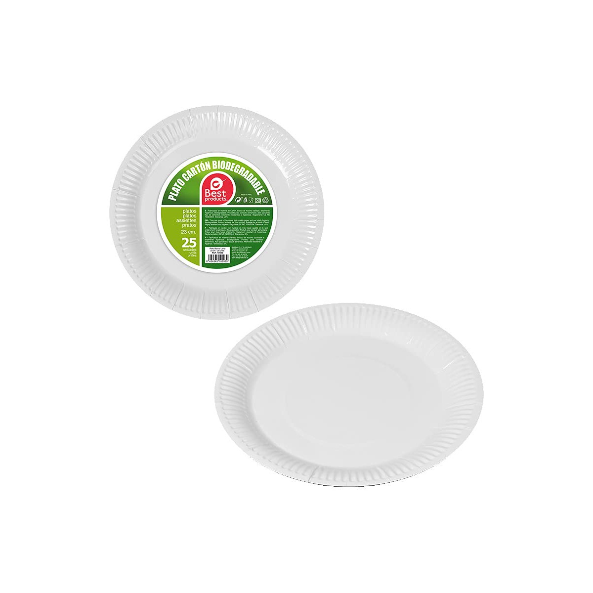Tallriksset Best Products Green Ø 23 cm Papp