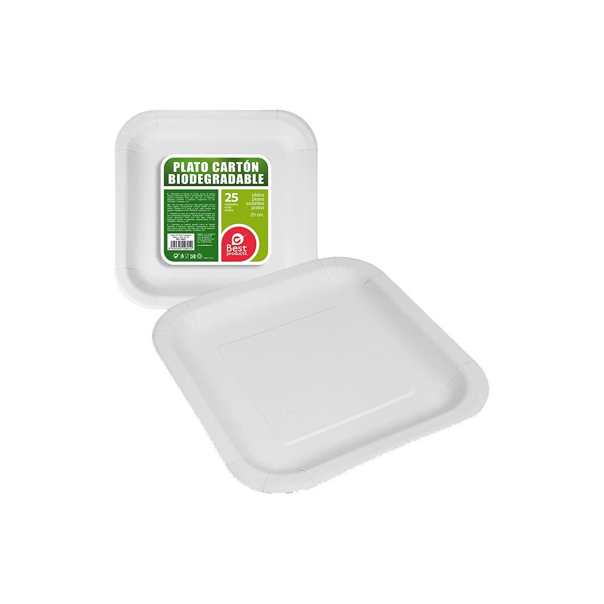 Tallriksset Best Products Green 20 x 20 cm Papp