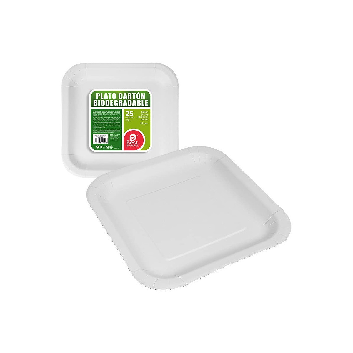 Tallriksset Best Products Green 23 x 23 cm Papp
