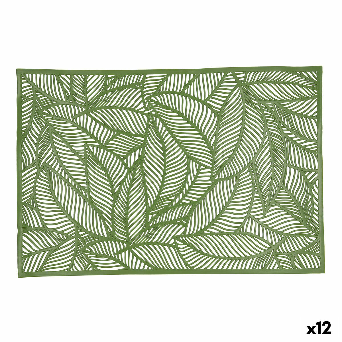 Bordsunderlägg Quid Habitat Blad Grön 30 x 45 cm (Pack 12x) - 4