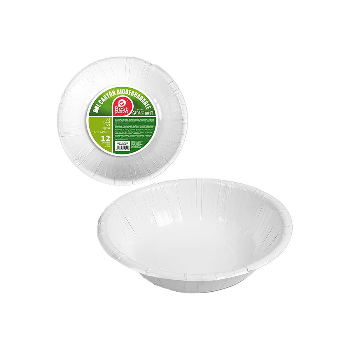 Tallriksset Best Products Green Ø 17 cm Papp