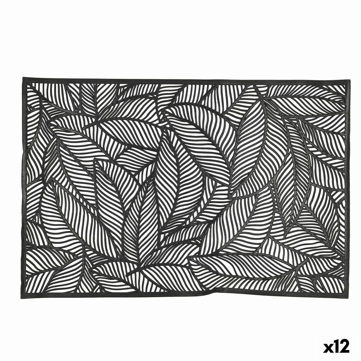 Bordsunderlägg Quid Habitat Blad Svart 30 x 45 cm (Pack 12x) - 4