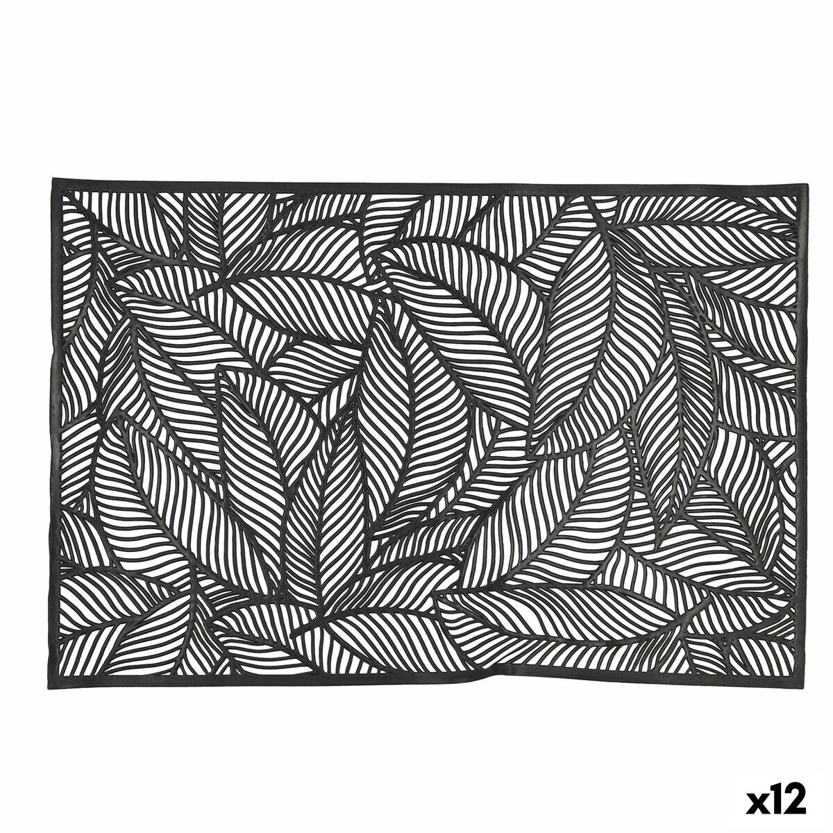 Bordsunderlägg Quid Habitat Blad Svart 30 x 45 cm (Pack 12x) - 2