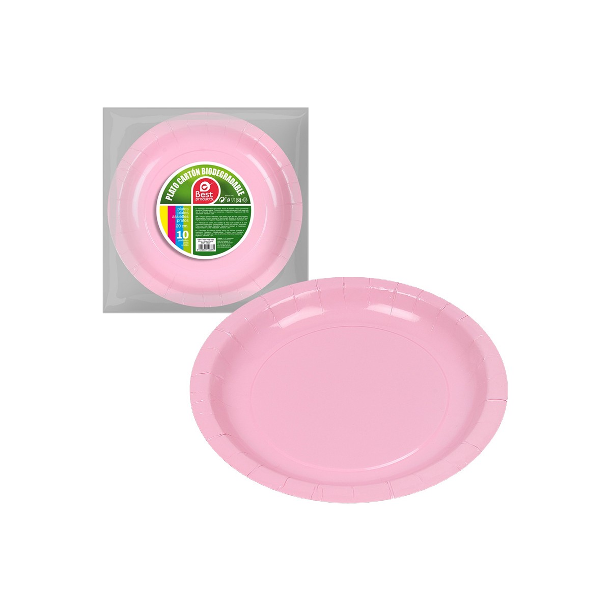 Tallriksset Best Products Green Rosa Ø 20 cm Papp