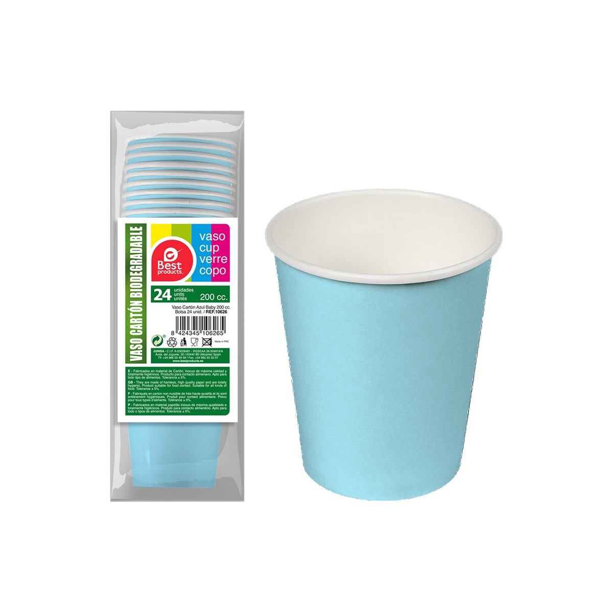 Glasset Best Products Green Blå 200 cc Papp (24 Delar)