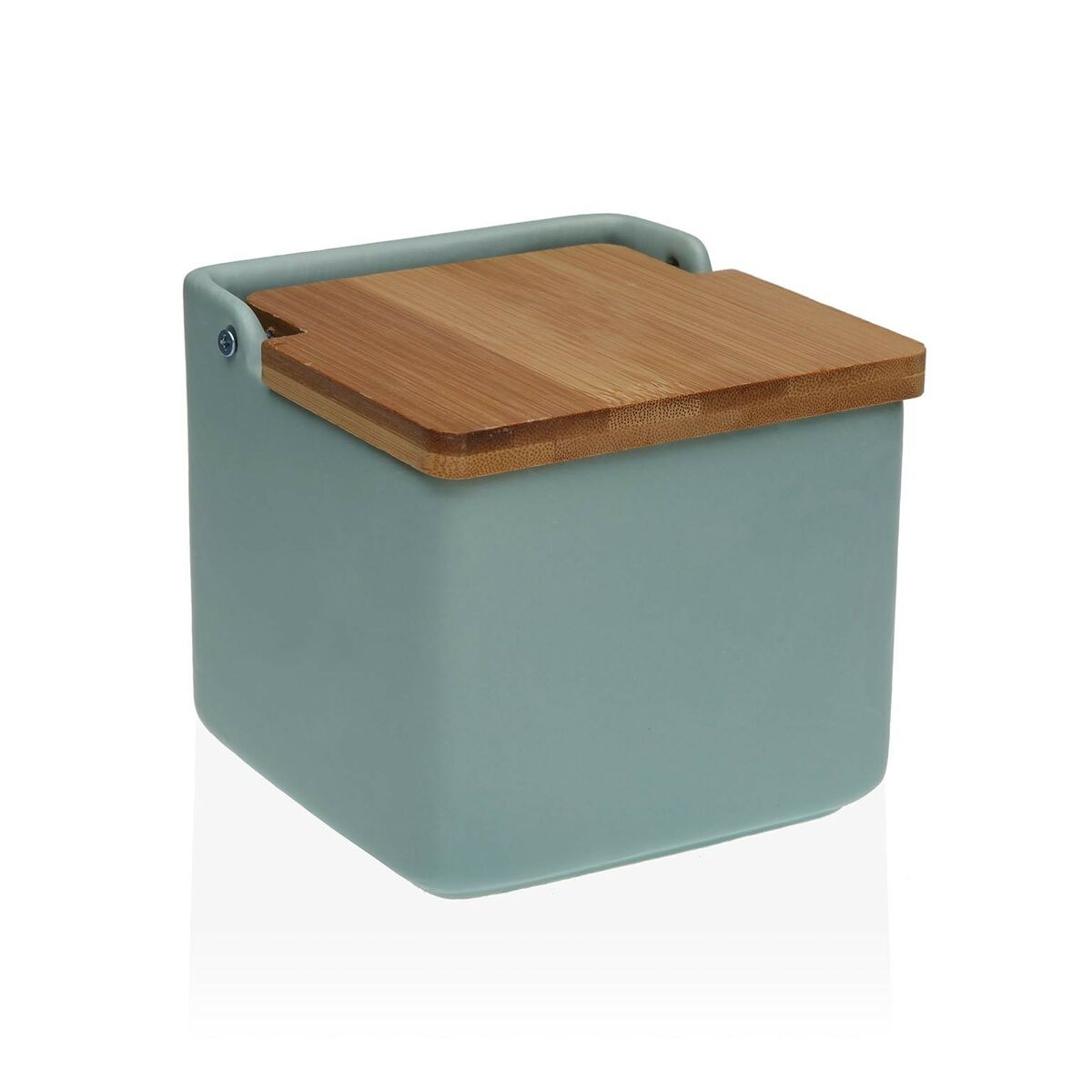 Saltkar med lock Versa Blå 12,2 x 11,5 x 12,2 cm Keramik Dolomite