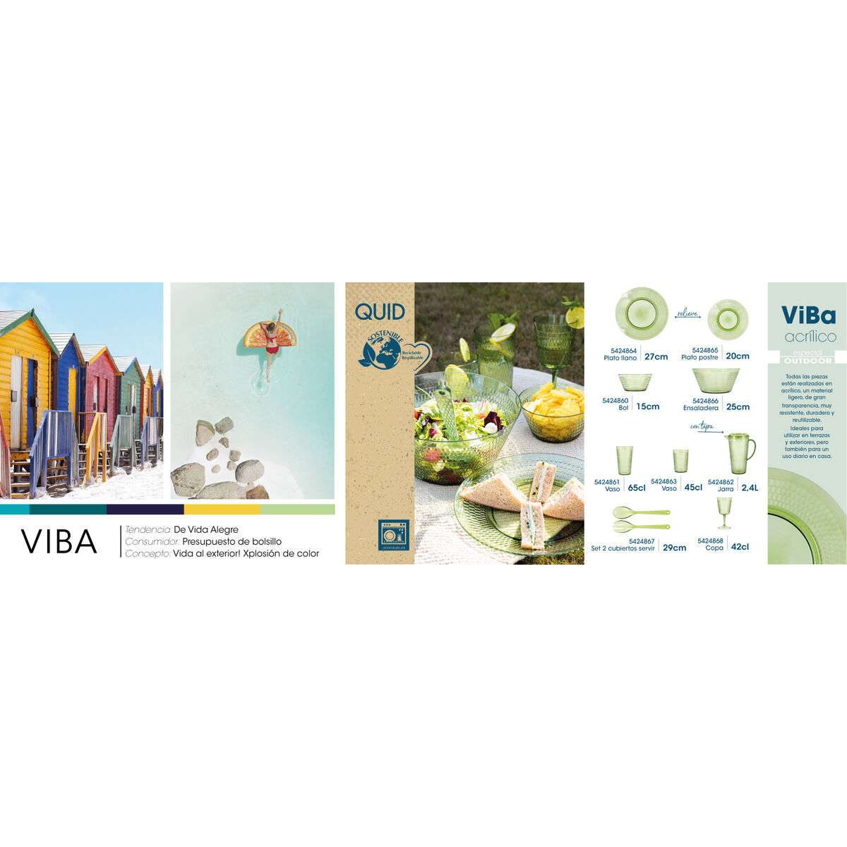 Vinglas Quid Viba Grön Plast 420 ml (12 antal) (Pack 12x) - 5