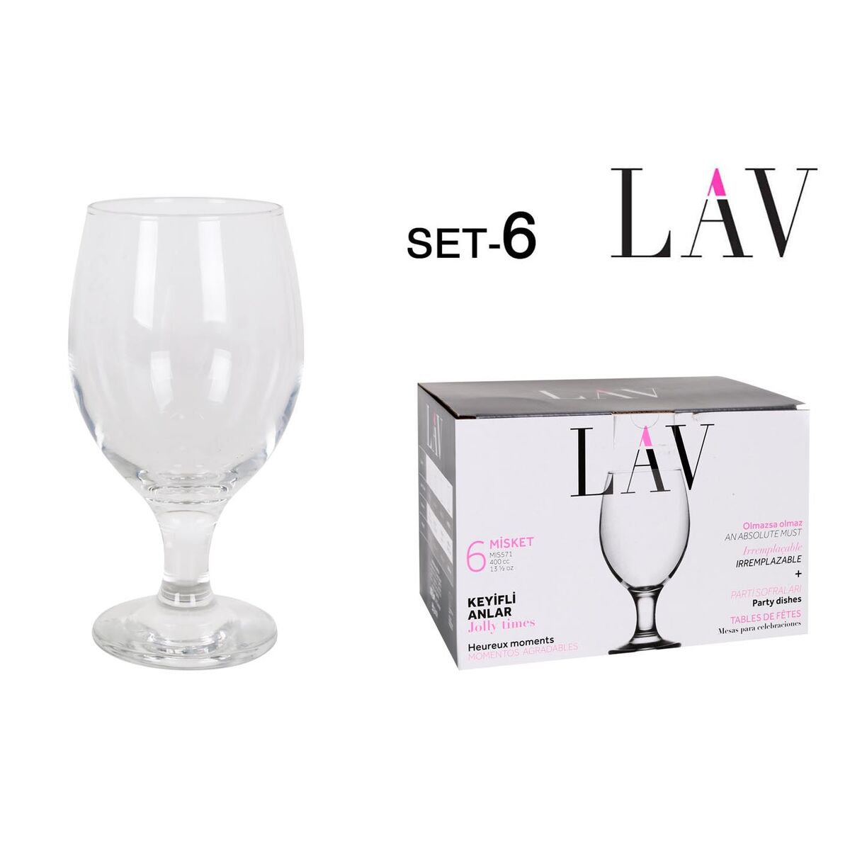 Glasset LAV Misket 6 Delar (400 cc)
