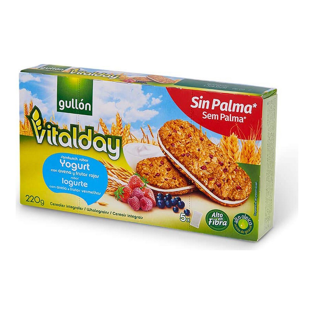 Kakor Gullón Vitalday Sandwich Röda Bär Yogur (220 g)