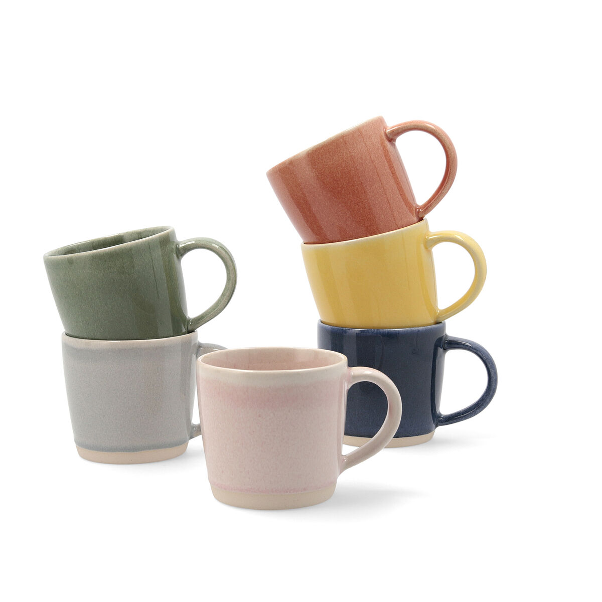 Mugg Bidasoa Artesano Multicolour Keramik 330 ml (6 antal) (Pack 6x) - 5