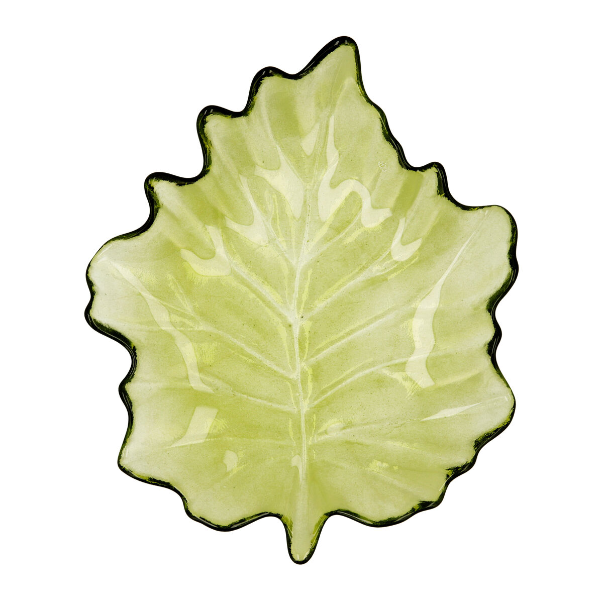 Snacksbricka Quid Blad Grön Glas (22 x 18 cm) (Pack 6x) - 2