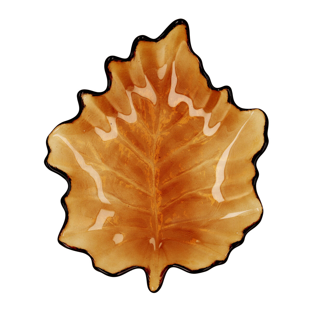 Snacksbricka Quid Blad Brun Glas (22 x 18 cm) (Pack 6x) - 2