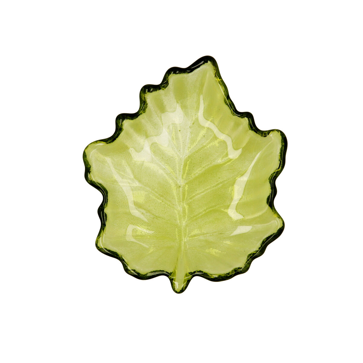 Snacksbricka Quid Blad Grön Glas (14 x 14,5 cm) (Pack 6x) - 2
