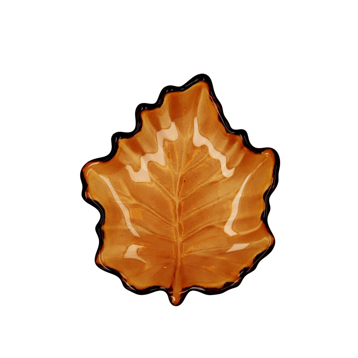 Snacksbricka Quid Blad Brun Glas (14 x 14,5 cm) (Pack 6x) - 2