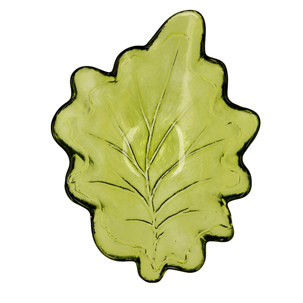 Snacksbricka Quid Blad Grön Glas (19 x 14 x 4 cm) (Pack 6x) - 2