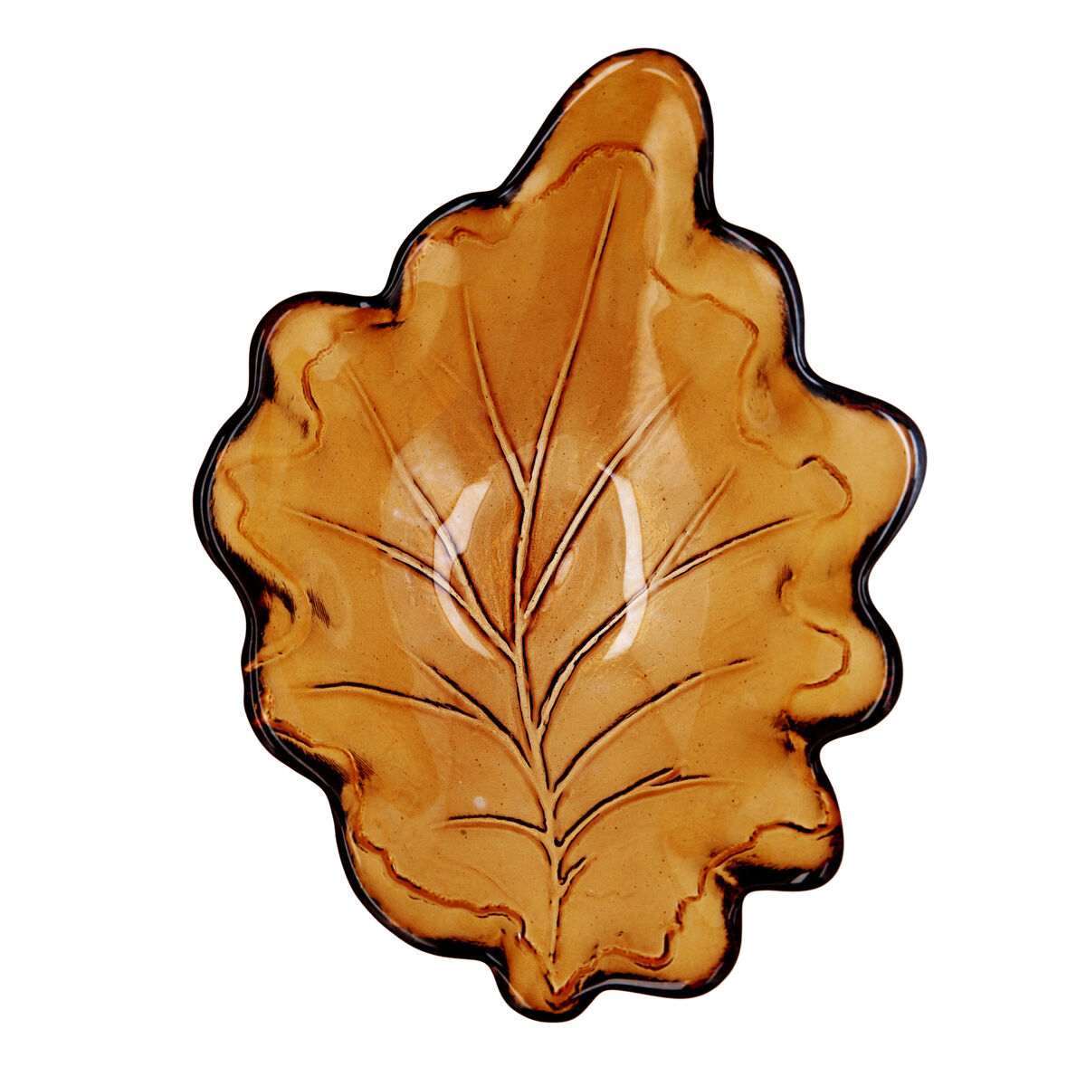 Snacksbricka Quid Blad Brun Glas (19 x 14 x 4 cm) (Pack 6x) - 2