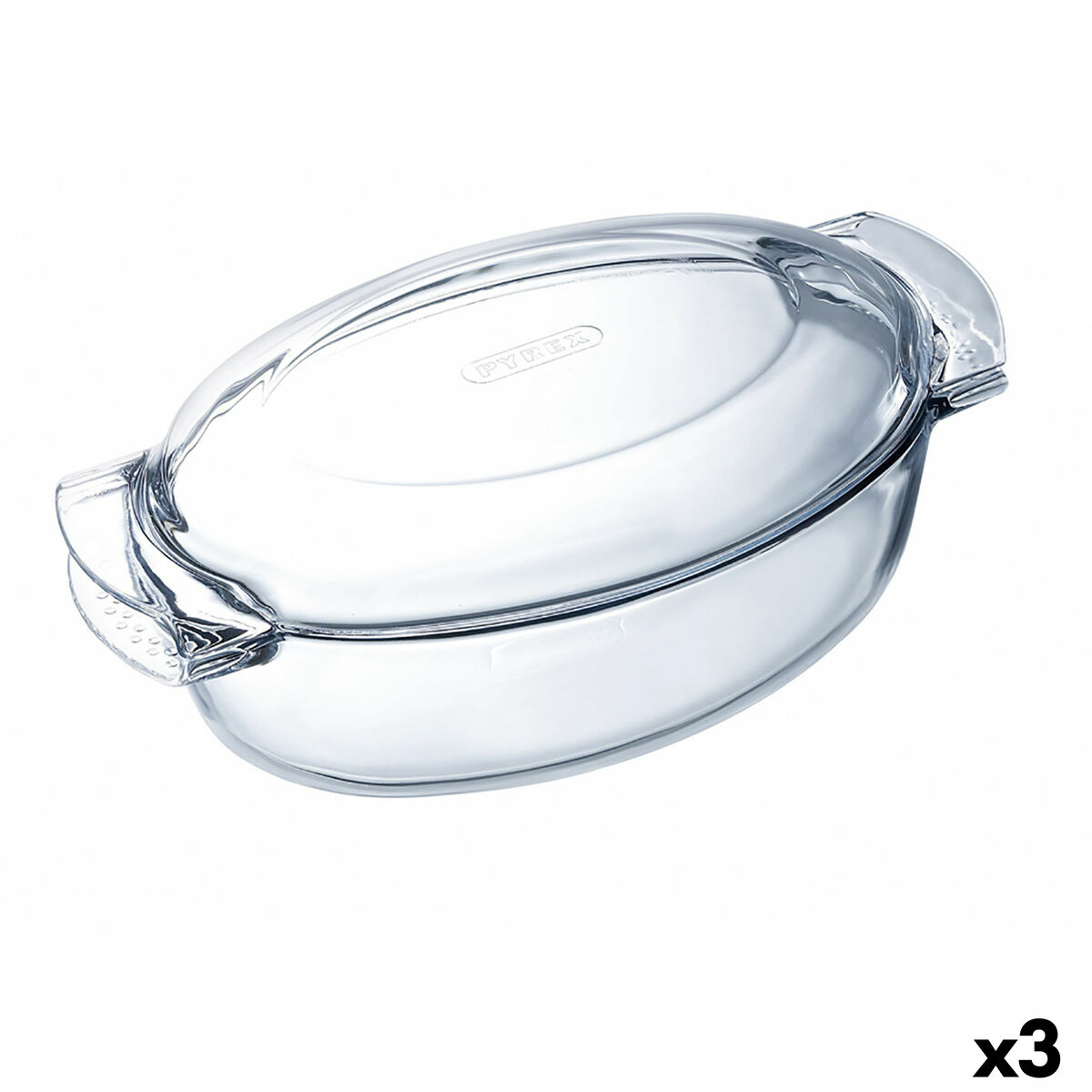 Ugnsform Pyrex Classic Med lock Oval 39 x 23 x 15 cm Transparent Glas (3 antal)