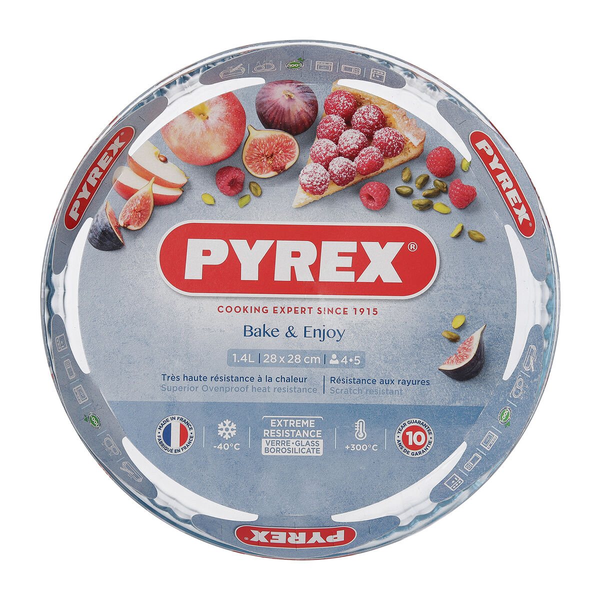Ugnsform Pyrex Classic Vidrio Rund Platt 27,7 x 27,7 x 3,5 cm Transparent (6 antal) - 2