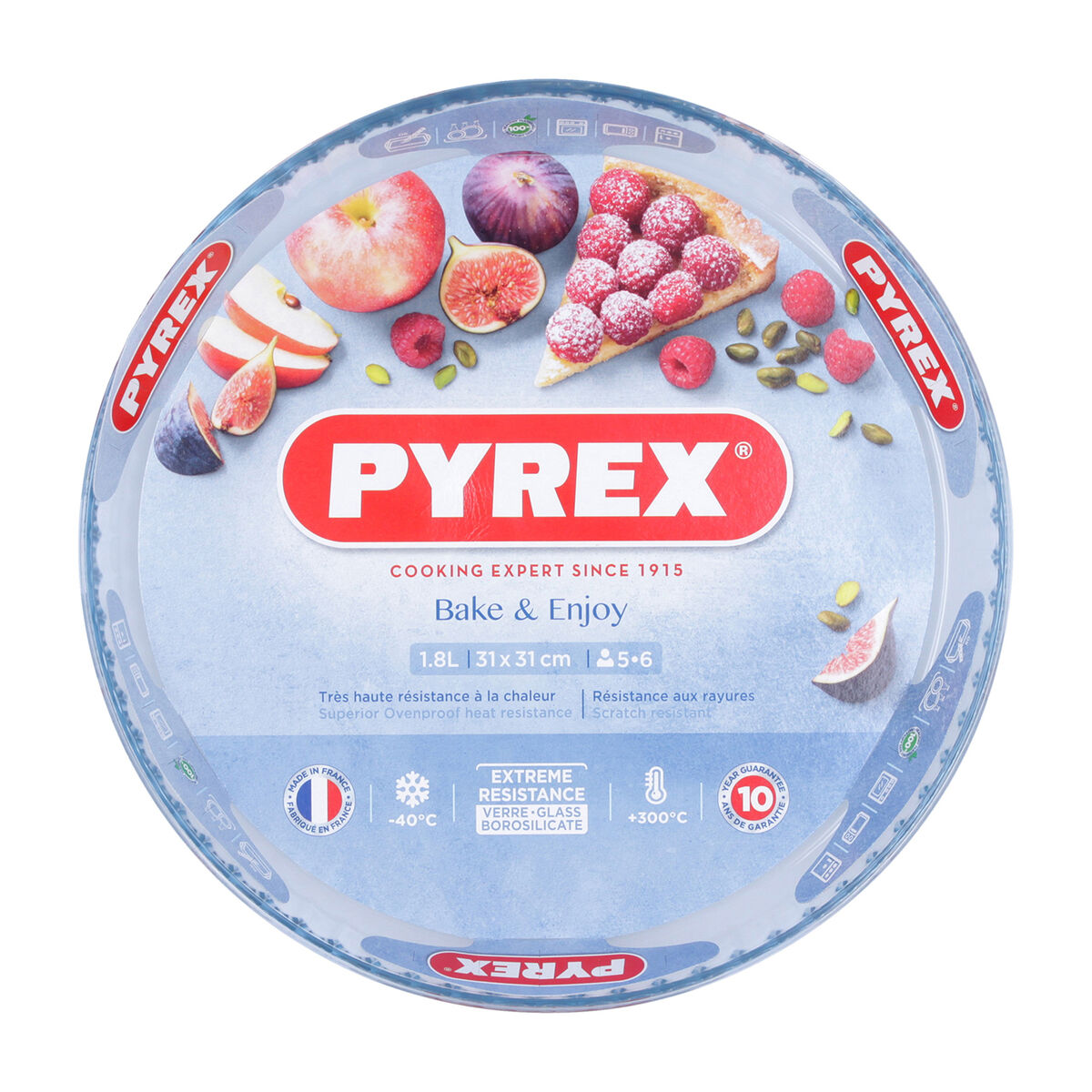 Ugnsform Pyrex Classic Vidrio Platt Rund Transparent Glas 6 antal 31 x 31 x 4 cm - 2