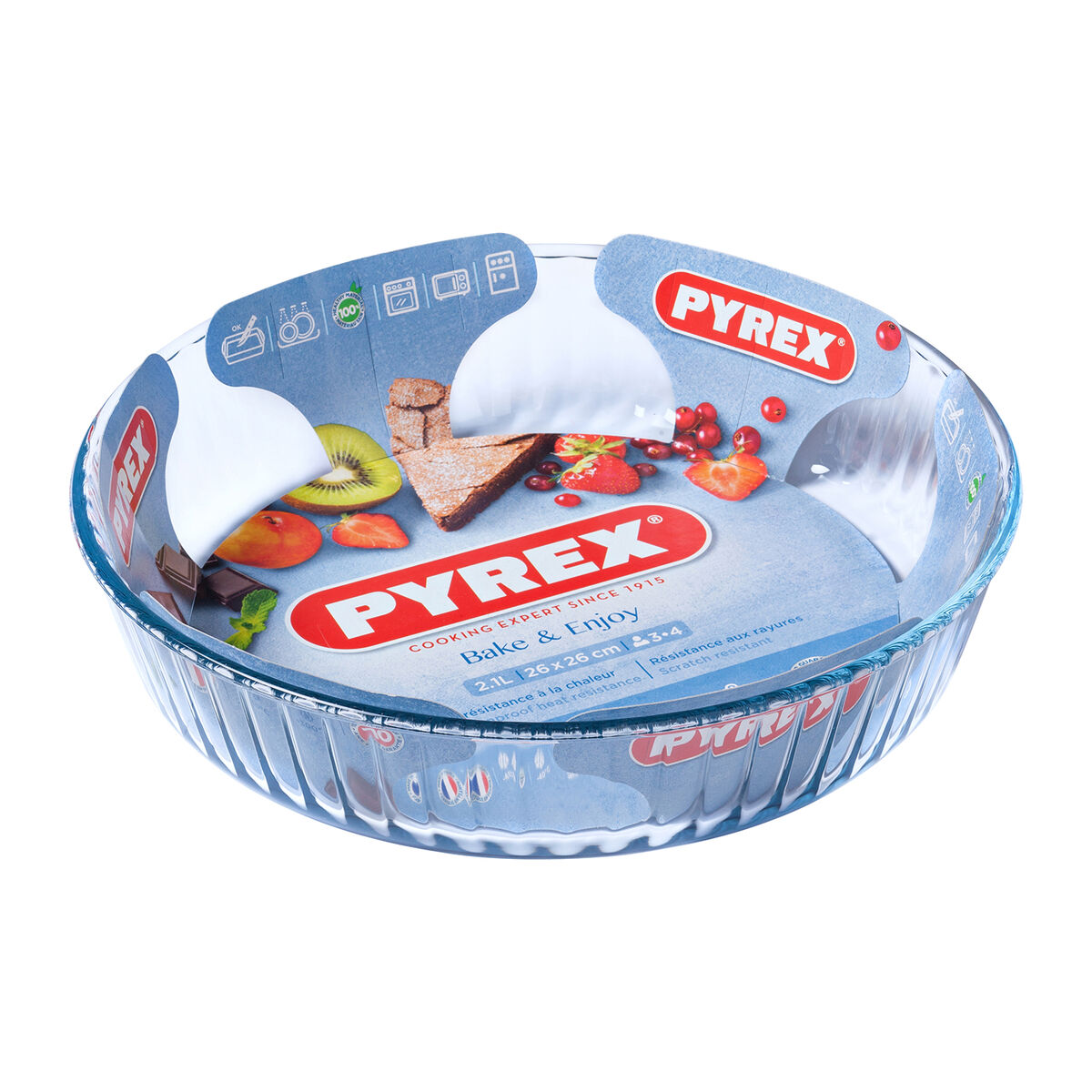 Ugnsform Pyrex Classic Rund Transparent 27 x 27 x 6 cm (6 antal) - 2